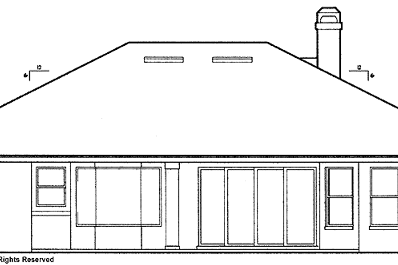 Home Plan - Exterior - Rear Elevation for Mediterranean House Plan #417-669 - 3 bed, 2 bath