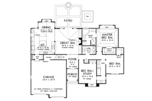 Floor Plan - Main Floor for Craftsman House Plan #929-923 - 3 bed, 2 bath