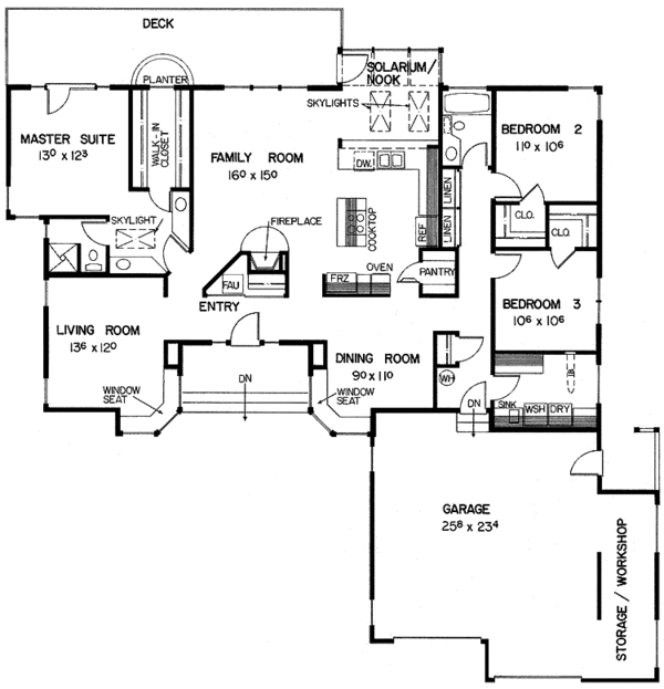 Architectural House Design - Craftsman Floor Plan - Main Floor Plan #60-834
