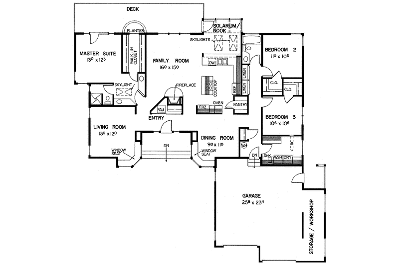 Dream House Plan - Floor Plan - Main Floor for Craftsman House Plan #60-834 - 3 bed, 2 bath