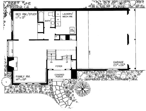 Architectural House Design - Tudor Floor Plan - Lower Floor Plan #72-724