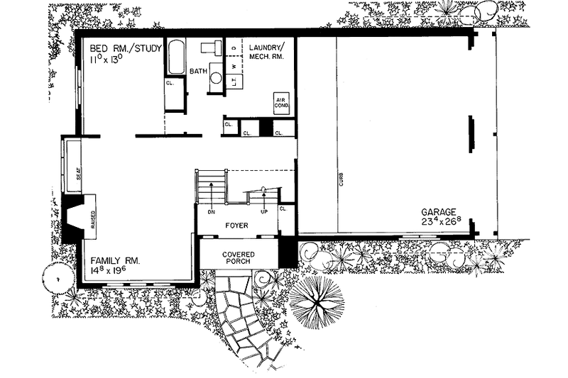 Home Plan - Floor Plan - Lower Floor for Tudor House Plan #72-724 - 4 bed, 3 bath