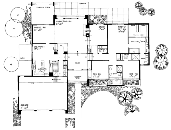 Home Plan - Contemporary Floor Plan - Main Floor Plan #72-723