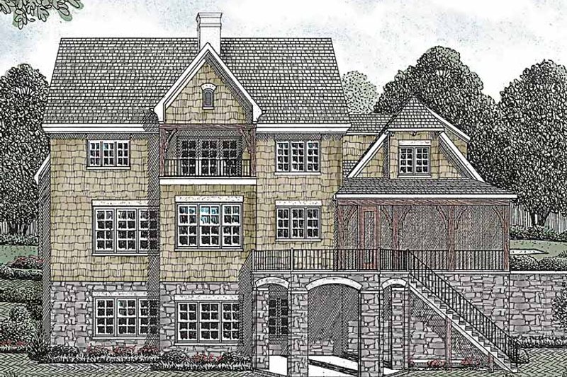 House Plan Design - Exterior - Rear Elevation for Country House Plan #453-448 - 4 bed, 4.5 bath
