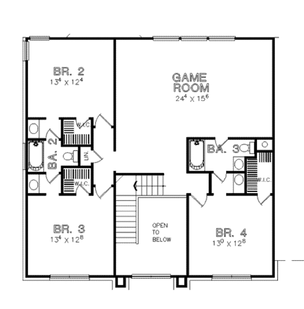 House Plan Design - Colonial Floor Plan - Upper Floor Plan #472-332