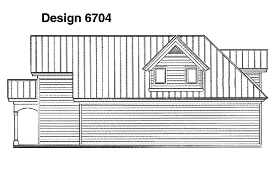 Exterior - Rear Elevation for Country House Plan #930-84, 1 bath