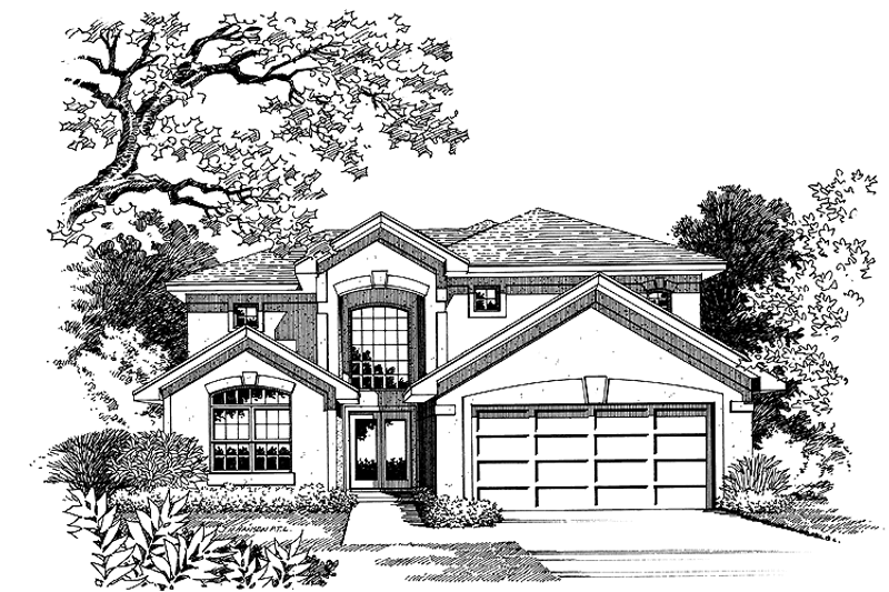 Home Plan - Mediterranean Exterior - Front Elevation Plan #417-508