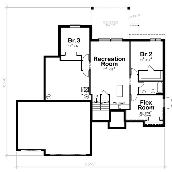 House Plan Design - Modern Floor Plan - Lower Floor Plan #20-2498