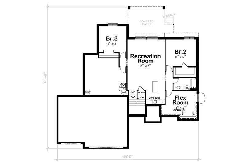 Home Plan - Floor Plan - Lower Floor for Modern House Plan #20-2498 - 3 bed, 2.5 bath