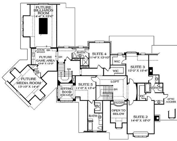 House Design - Country Floor Plan - Upper Floor Plan #453-468