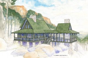 Dream House Plan - Log Exterior - Front Elevation Plan #928-281