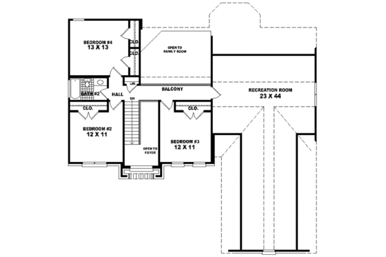 Floor Plan - Upper Floor for Traditional House Plan #81-524 - 4 bed, 2.5 bath