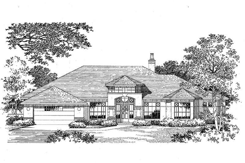 House Plan Design - Mediterranean Exterior - Front Elevation Plan #999-15