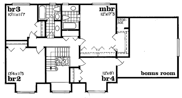 House Blueprint - Country Floor Plan - Upper Floor Plan #47-685
