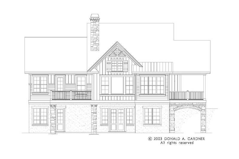 Architectural House Design - Exterior - Rear Elevation for Craftsman House Plan #929-945 - 4 bed, 4 bath