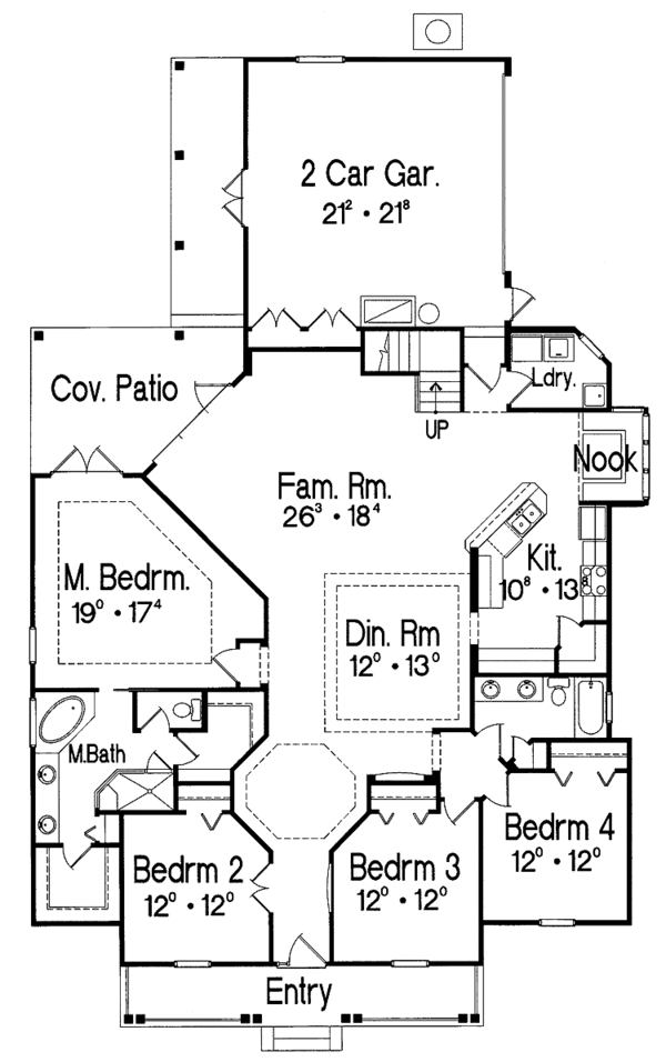 House Plan Design - Country Floor Plan - Main Floor Plan #417-750
