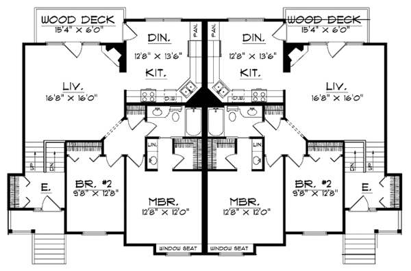 Contemporary Floor Plan - Upper Floor Plan #70-1386