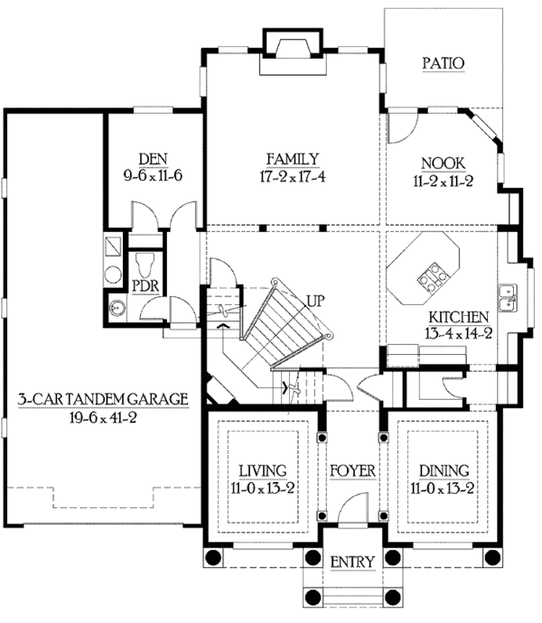 House Plan Design - Prairie Floor Plan - Main Floor Plan #132-436