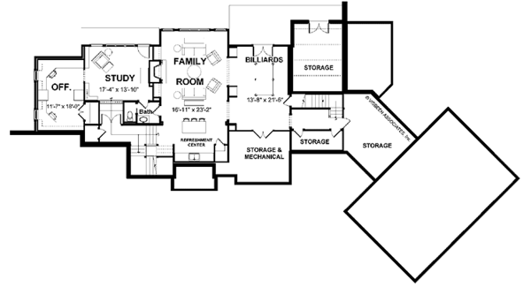 Home Plan - Traditional Floor Plan - Lower Floor Plan #928-72