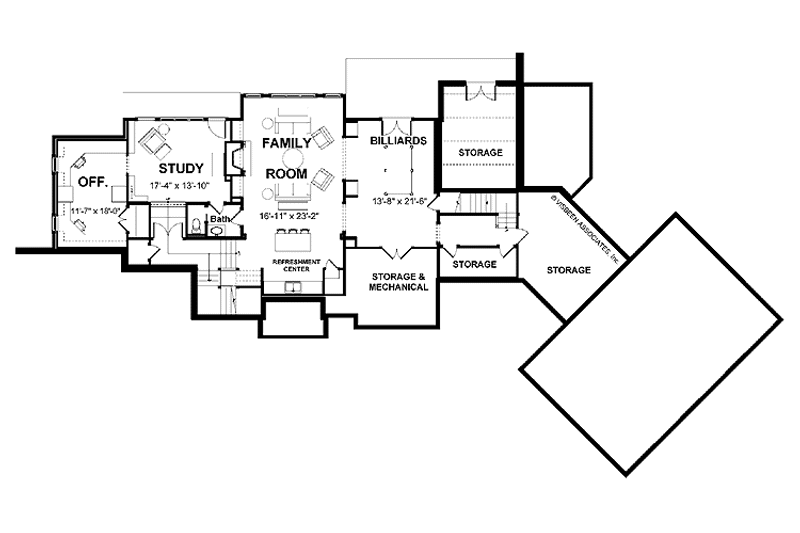 Home Plan - Floor Plan - Lower Floor for Traditional House Plan #928-72 - 5 bed, 4.5 bath