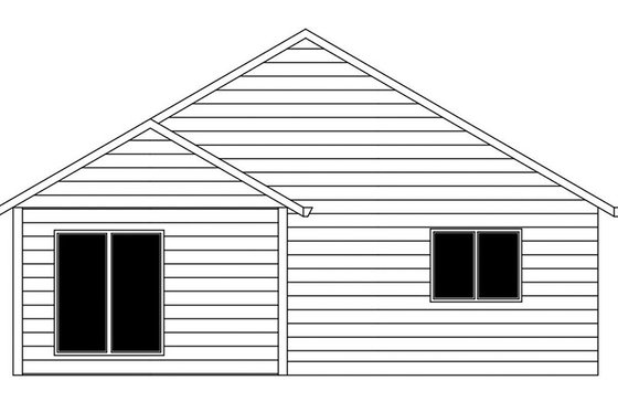 Exterior - Rear Elevation for Ranch House Plan #943-46 - 3 bed, 2 bath