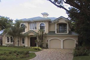 House Design - Exterior - Front Elevation for Mediterranean House Plan #1017-12 - 3 bed, 3.5 bath