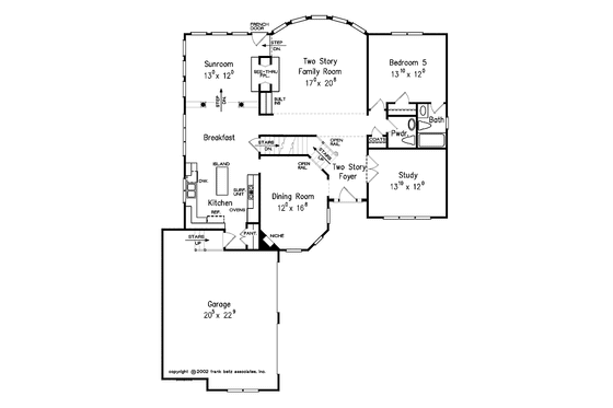 Floor Plan - Main Floor for Country House Plan #927-654 - 5 bed, 4.5 bath