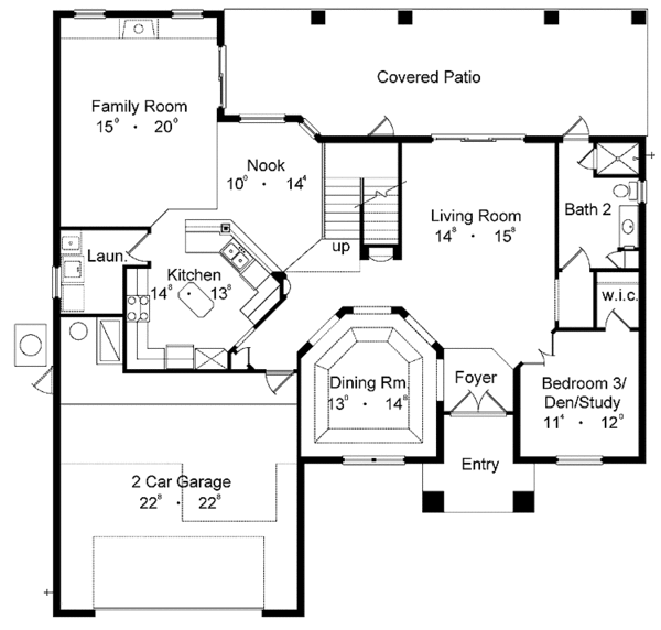 House Design - Country Floor Plan - Main Floor Plan #1015-53
