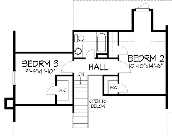 House Plan Design - Country Floor Plan - Upper Floor Plan #320-897