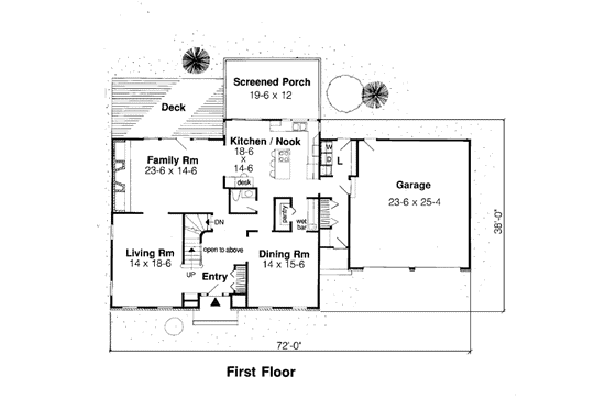 Floor Plan - Main Floor for Colonial House Plan #312-579 - 3 bed, 2.5 bath