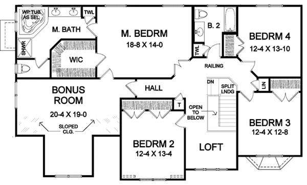 Dream House Plan - Traditional Floor Plan - Upper Floor Plan #328-338