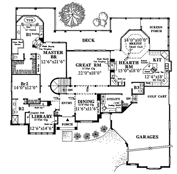 Architectural House Design - Traditional Floor Plan - Main Floor Plan #334-135