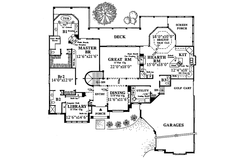 Dream House Plan - Floor Plan - Main Floor for Traditional House Plan #334-135 - 3 bed, 3 bath
