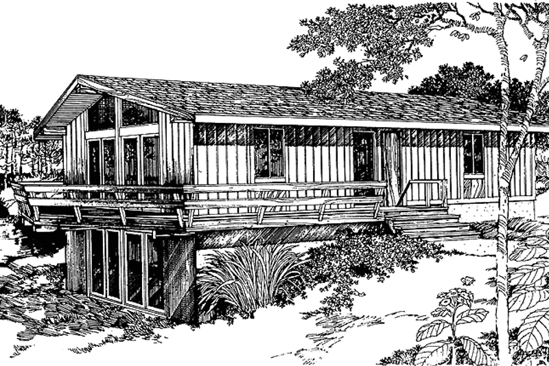 Dream House Plan - Contemporary Exterior - Front Elevation Plan #72-1056