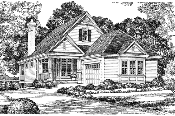 Exterior - Front Elevation 4 for Craftsman House Plan #929-84 - 3 bed, 2 bath