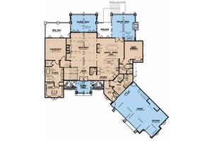 Floor Plan - Main Floor for Craftsman House Plan #923-43 - 4 bed, 4.5 bath