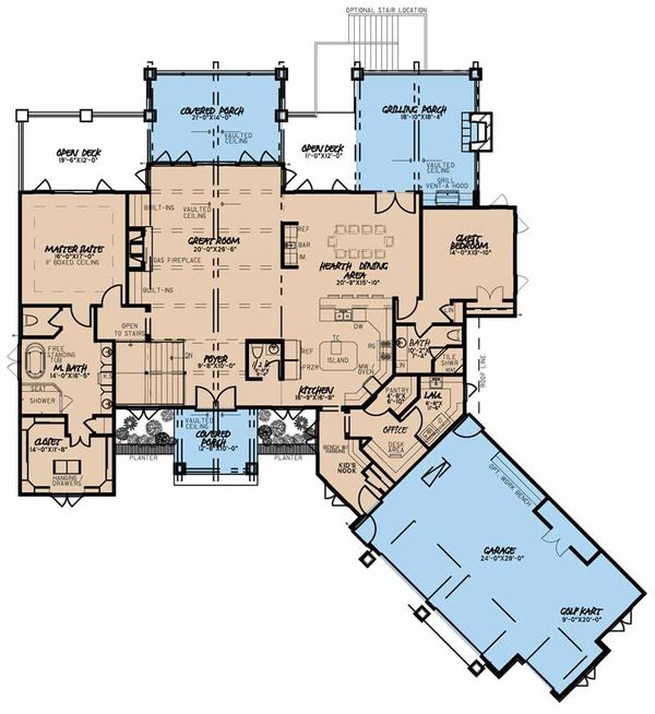 House Plan Design - Craftsman Floor Plan - Main Floor Plan #923-43