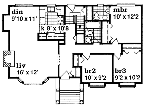Architectural House Design - Traditional Floor Plan - Main Floor Plan #47-780