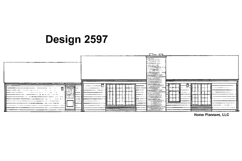 Dream House Plan - Exterior - Rear Elevation for Ranch House Plan #72-661 - 3 bed, 2 bath