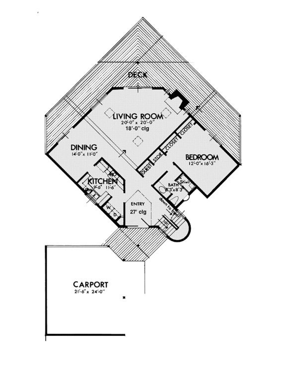 Home Plan - Contemporary Floor Plan - Main Floor Plan #320-1018