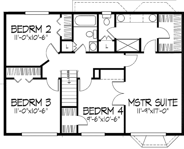 Home Plan - Tudor Floor Plan - Upper Floor Plan #51-754