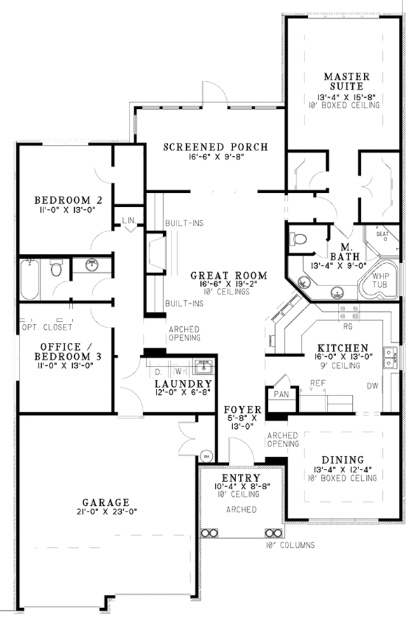 Architectural House Design - Country Floor Plan - Main Floor Plan #17-2944