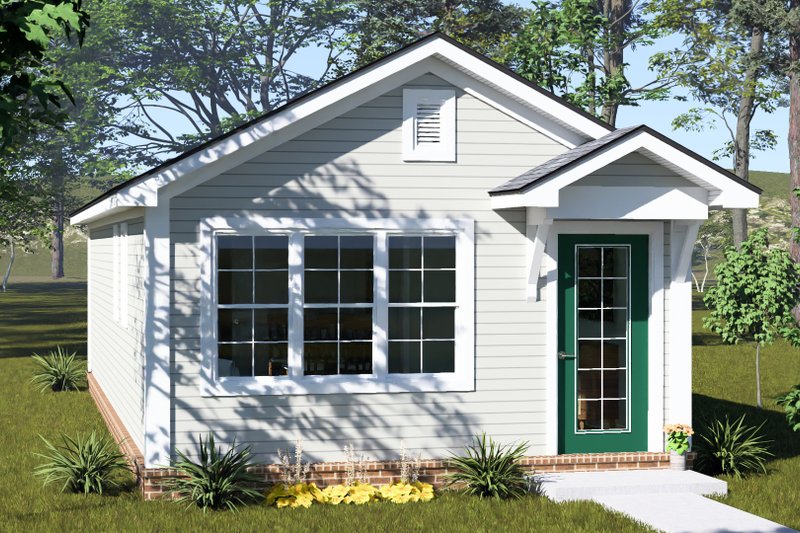 House Blueprint - Exterior - Front Elevation 2 for Cottage House Plan #513-2434 - 1 bed, 1 bath