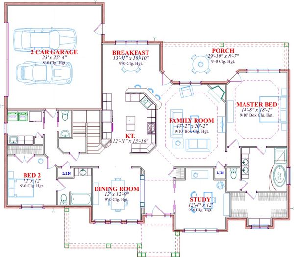 Architectural House Design - Traditional Floor Plan - Main Floor Plan #63-285