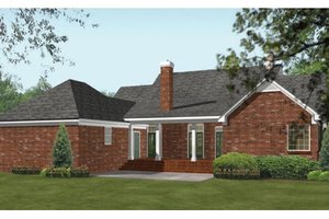 Exterior - Rear Elevation for Southern House Plan #406-104 - 3 bed, 2.5 bath