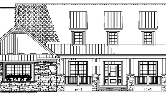 Exterior - Front Elevation 4 for Country House Plan #17-2993 - 4 bed, 3.5 bath