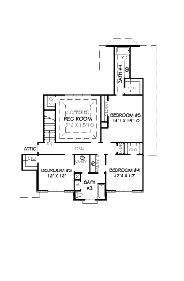 European Floor Plan - Upper Floor Plan #424-14