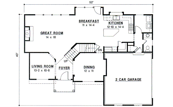 Traditional Floor Plan - Main Floor Plan #67-516