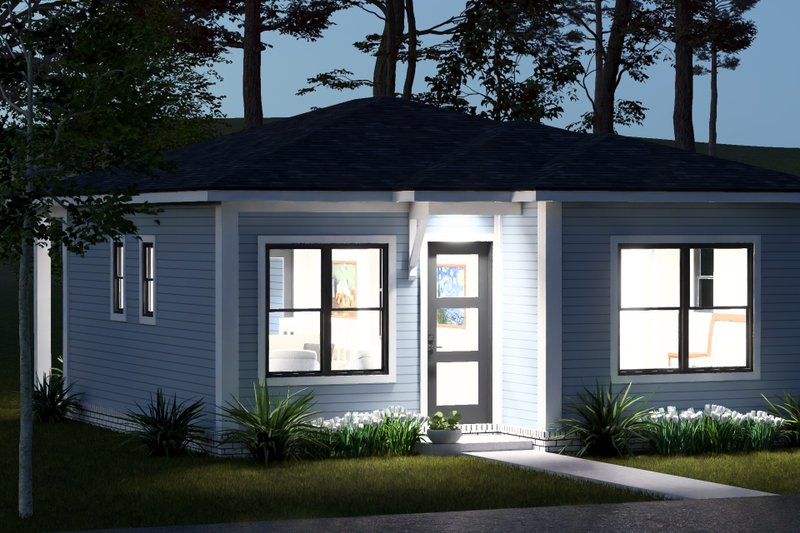 Home Plan - Exterior - Front Elevation 2 for Modern House Plan #513-2452 - 2 bed, 1 bath