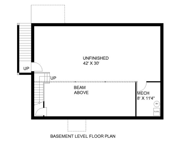 House Blueprint - Cottage Floor Plan - Lower Floor Plan #117-1062